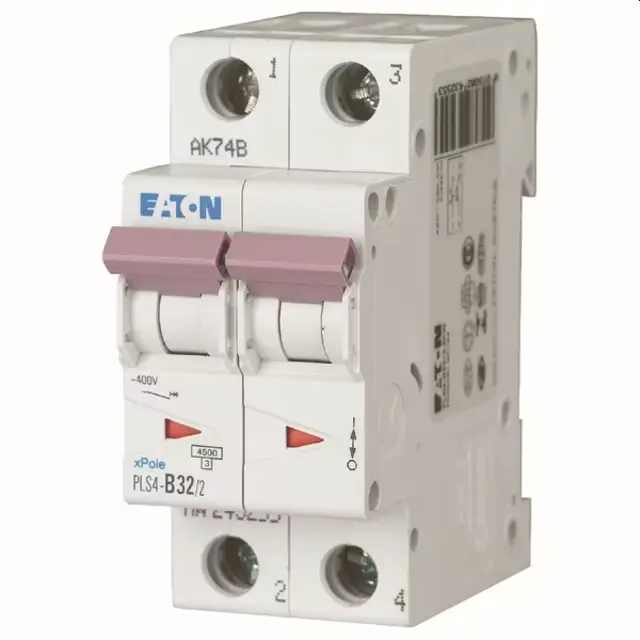 EATON - Disjoncteur PLS4-C32/2-MW , C 32A , 2 poles , 4,5 kA