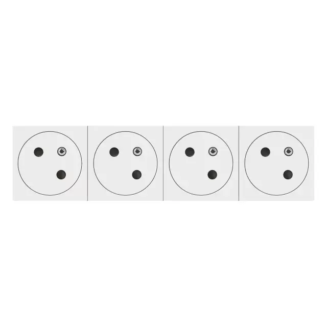 LEGRAND - Mosaic Link prise 4x2P+T affleurante 45°-8 modules bla