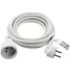 TRADEFORCE - Rallonge PVC, 5m, IP20, blanc, 3G1.5 5m