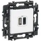 LEGRAND - Valena Next prise USB double type A+C appareil complet blanc à griffes