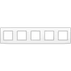 NIKO - Plaque de recouvrement (71mm) quintuple horizontal, blanc 