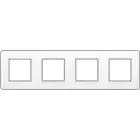 NIKO - Plaque de recouvrement (71mm) quadruple horizontal, blanc