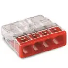 WAGO - Borne 4x0,5-2,5mm transparant rouge