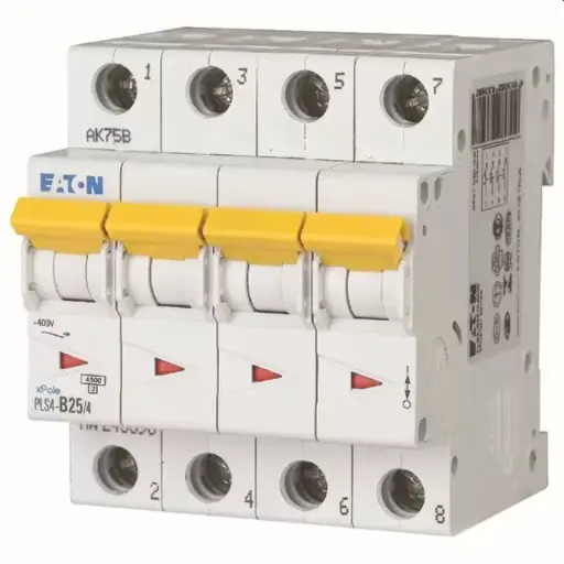 EATON - Disjoncteur PLS4-C25/4-MW , C 25A , 4 poles , 4,5 kA