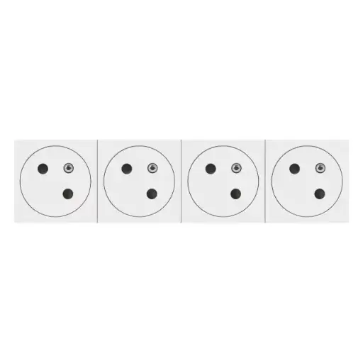 LEGRAND - Mosaic Link prise 4x2P+T affleurante 45°-8 modules bla