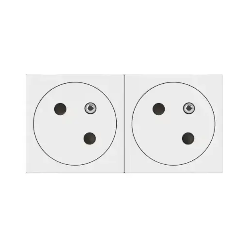 LEGRAND - Mosaic Link prise 2x2P+T affleurante 45°-4 modules blanc