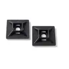 TRADEFORCE - Base carrée autocollante pour collier de serrage 4,8mm, 28x28mm, noir